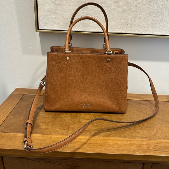 Kate Spade Leila medium brown 3 triple compartment satchel - Picture 8 of 10